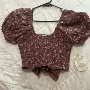 Brand New Crop Top With Tie In The Back